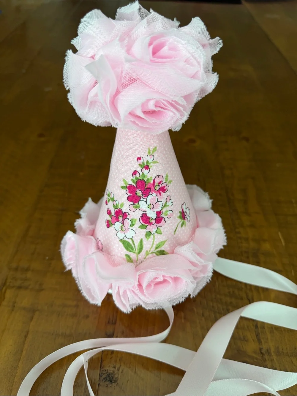 Floral/butterfly girls birthday dress and hat
